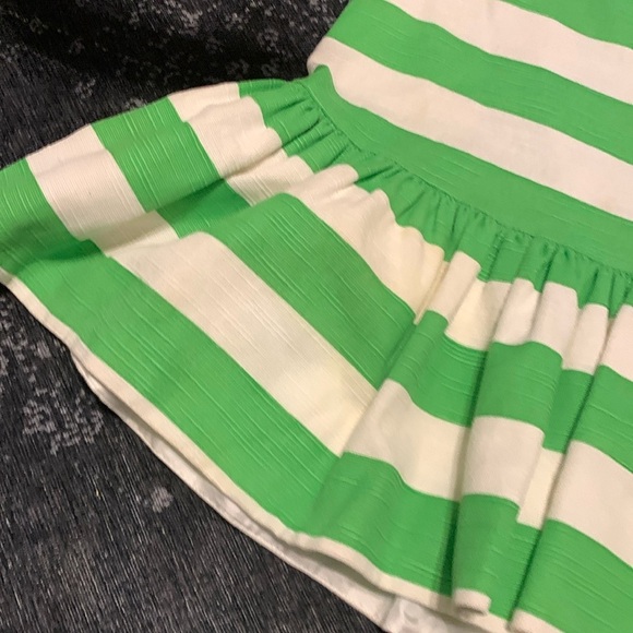 Kate spade senorita peplum green and white striped skirt size 12 ruffle midi - Picture 7 of 11